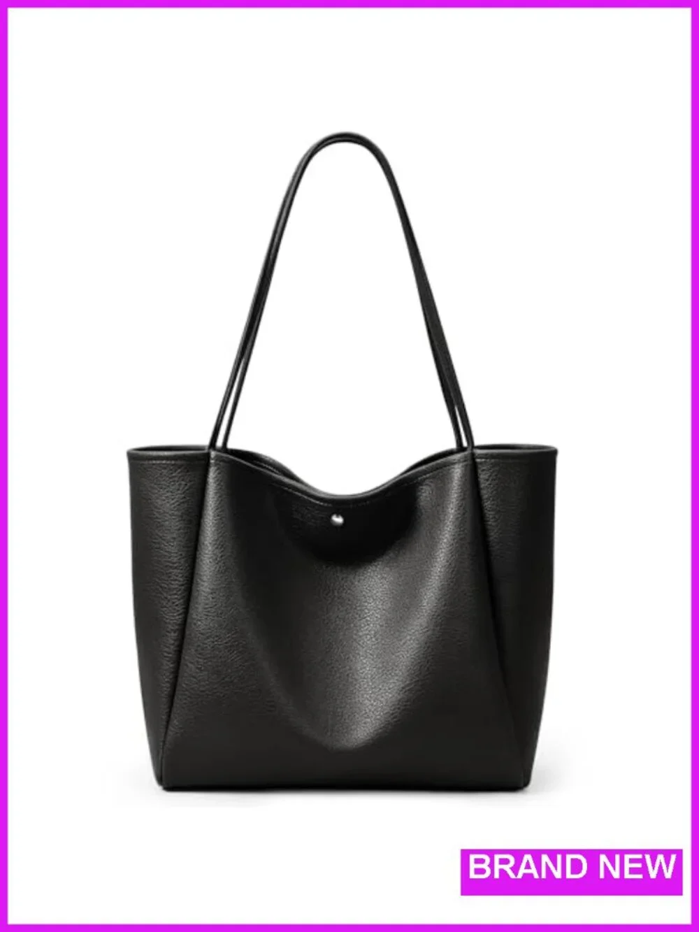 16L Vegan Leather Hobo Tote Bag with Faux Suede Lining, Magnetic Closure, Large